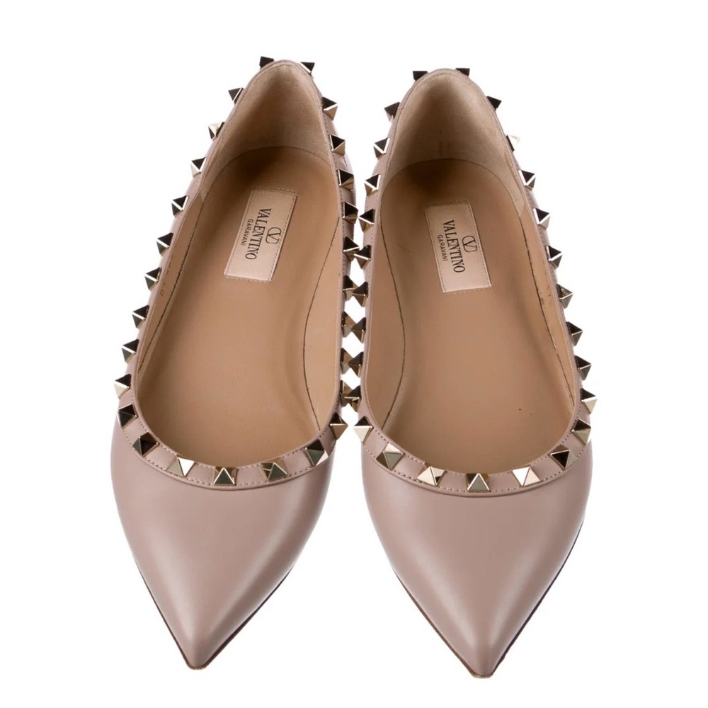 Valentino Women's Taupe Studded Flats